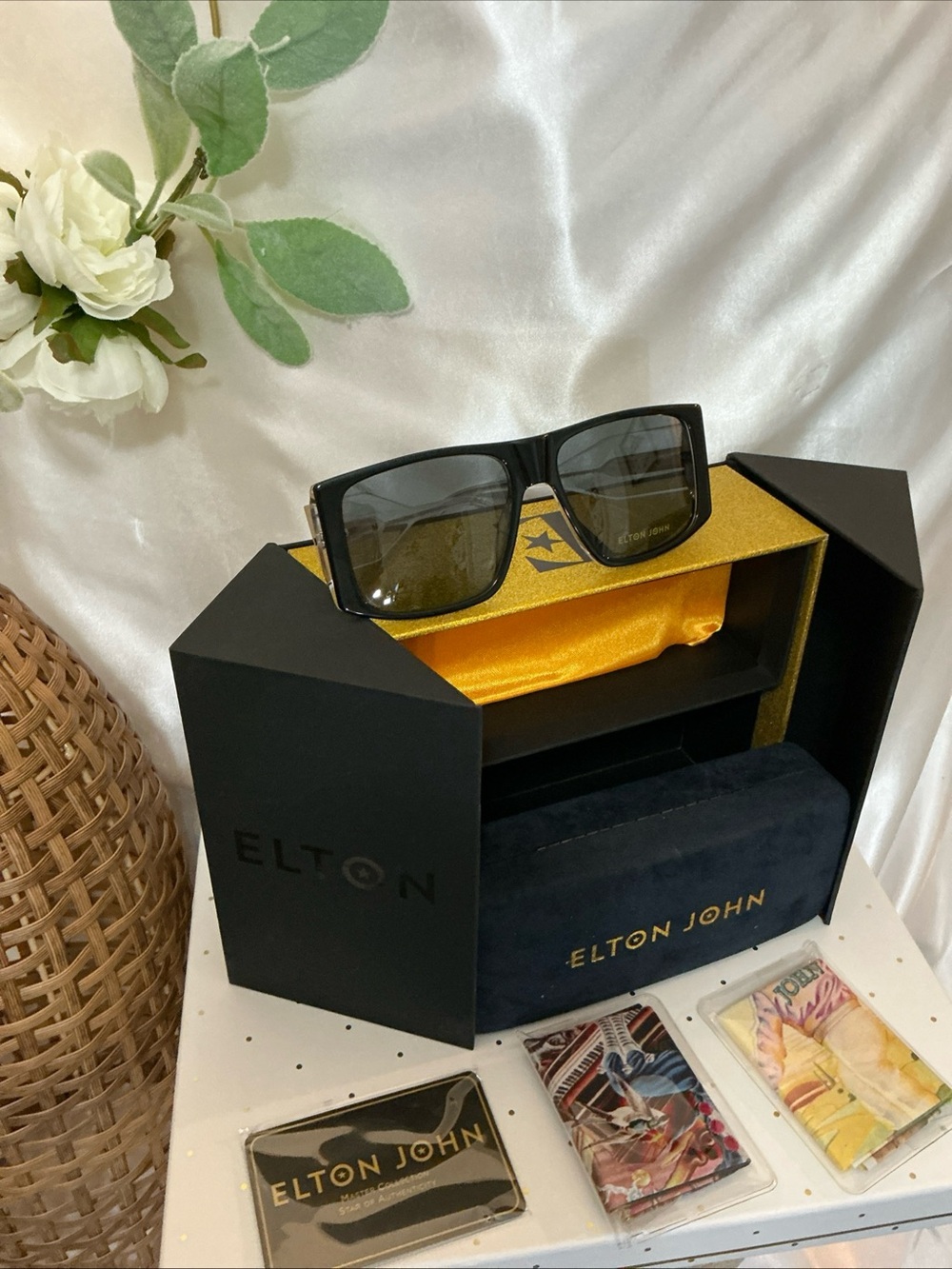 New In Box Elton John Lucky Star2 Sunglasses 58 16 150